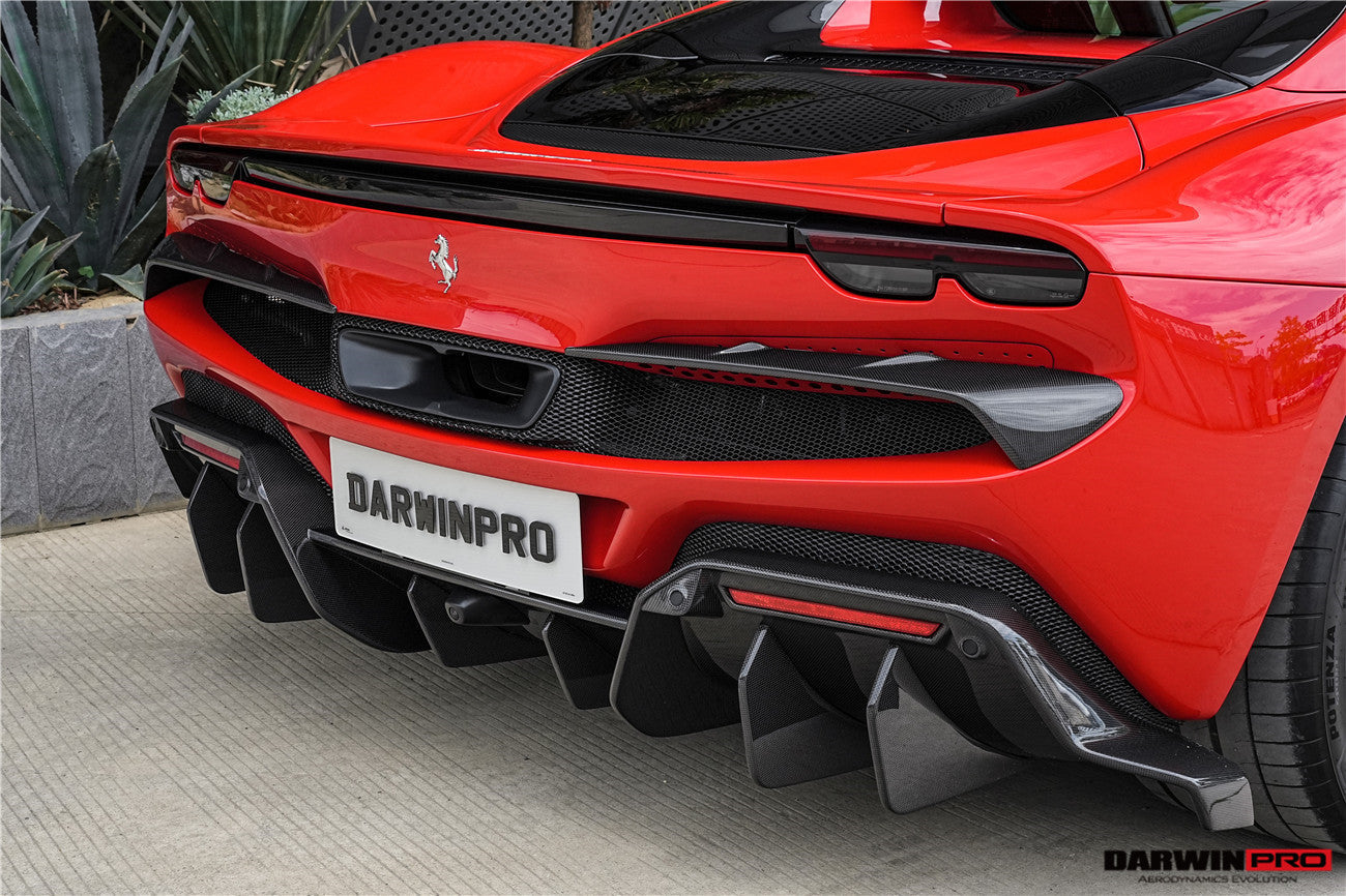 DarwinPRO 2022-2026 Ferrari 296 GTB & GTS Type F171 iMP Style Carbon Fiber Rear Bumper Trim - DarwinPRO Aerodynamics