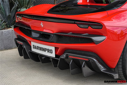 DarwinPRO 2022-2026 Ferrari 296 GTB & GTS Type F171 iMP Style Carbon Fiber Rear Bumper Trim - DarwinPRO Aerodynamics
