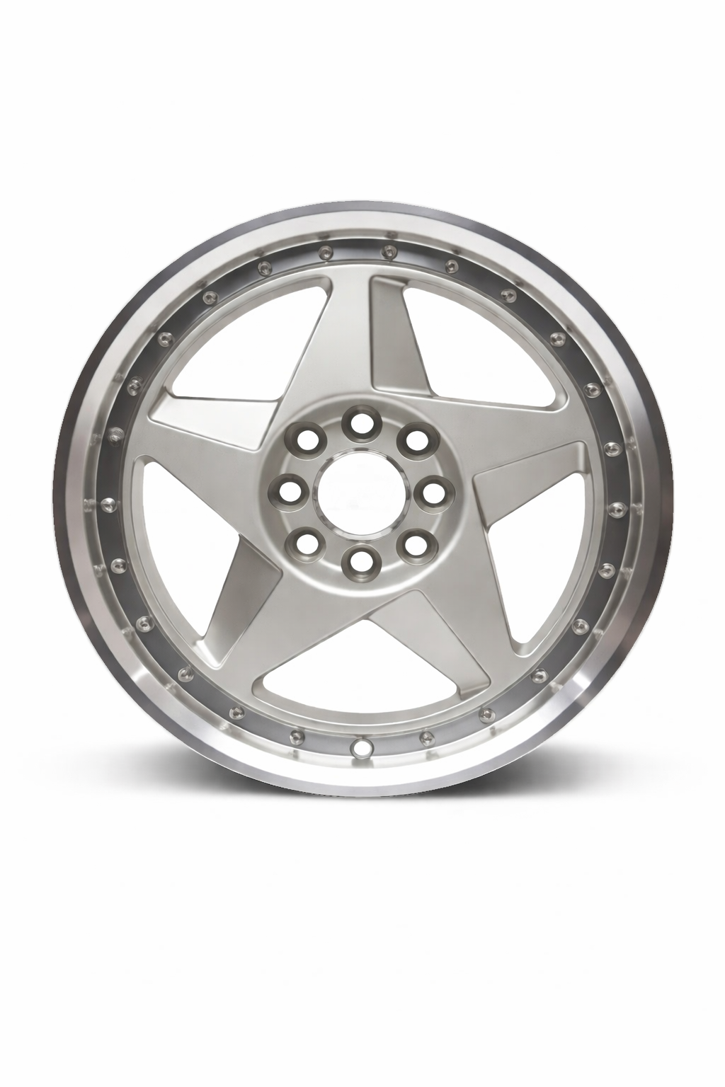 E115 Silver Machined Lip 15x7.0 ET27 4.100.114 - Square Set (4 Wheels)