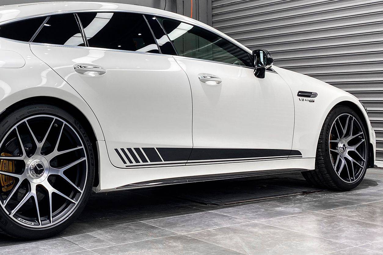 2019-2023 Mercedes Benz AMG GT63 S 4Door Coupe X290 OEM Style Carbon Fiber Side Skirts - Carbonado