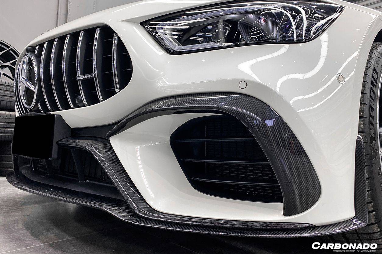 2019-2023 Mercedes Benz AMG GT63/S 4Door Coupe X290 OEM Style Carbon Fiber Front Lip - Carbonado Aero
