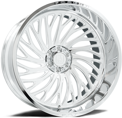 AXE WHEELS AF10 Forged (left) FULLY POLISHED 24x12 ET-44 8x165 (Square Set of 4)