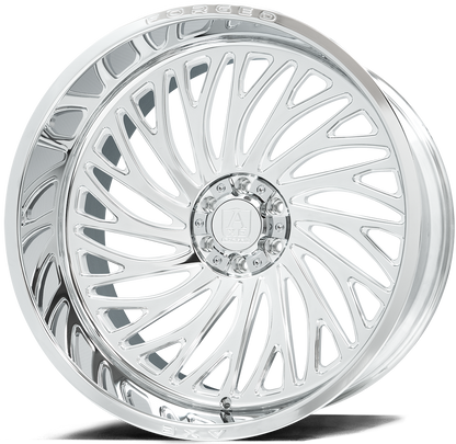 AXE WHEELS AF10 Forged (left) FULLY POLISHED 24x12 ET-44 8x165 (Square Set of 4)