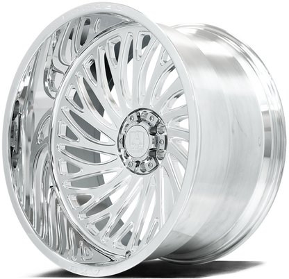 AXE WHEELS AF10 Forged (left) FULLY POLISHED 24x12 ET-44 8x165 (Square Set of 4)