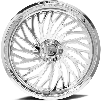AXE WHEELS AF10 Forged (left) FULLY POLISHED 24x12 ET-44 8x165 (Square Set of 4)