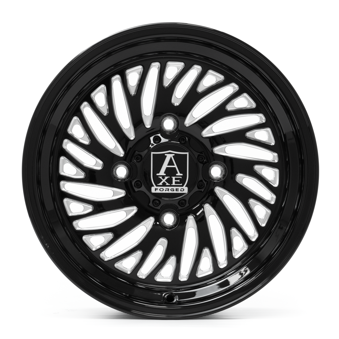 AXE WHEELS AF10 UTV (right) GLOSS BLACK MILLED 15x7 ET13 5x114 (Square Set of 4)