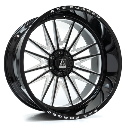 AXE WHEELS AF12 Forged GLOSS BLACK MILLED 24x14 ET-76 6x135 (Square Set of 4)