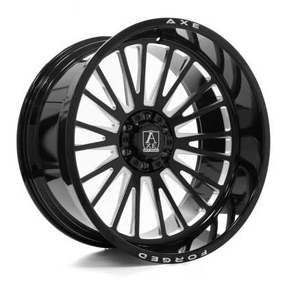 AXE WHEELS AF7 Forged GLOSS BLACK MILLED 24x12 ET-44 6x139 (Square Set of 4)