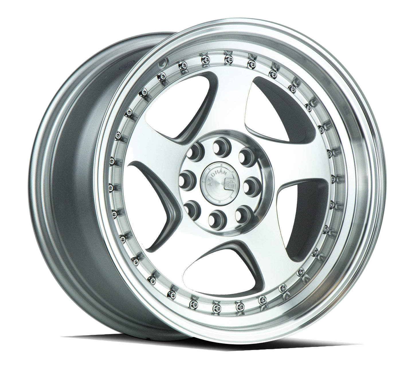 Aodhan AH01 Silver w/Machined Face - 16x8 +15 4x100/114.3 (Square Set of 4)