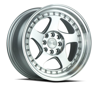 Aodhan AH01 Silver w/Machined Face - 16x8 +15 4x100/114.3 (Square Set of 4)