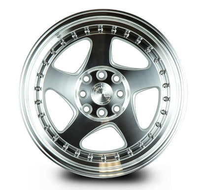 Aodhan AH01 Silver w/Machined Face - 15x8 +20 4x100/114.3 (Square Set of 4)