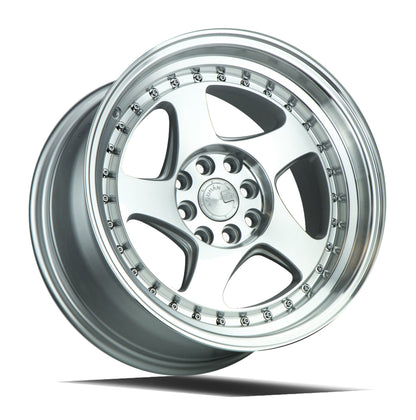 Aodhan AH01 Silver w/Machined Face - 16x8 +15 4x100/114.3 (Square Set of 4)