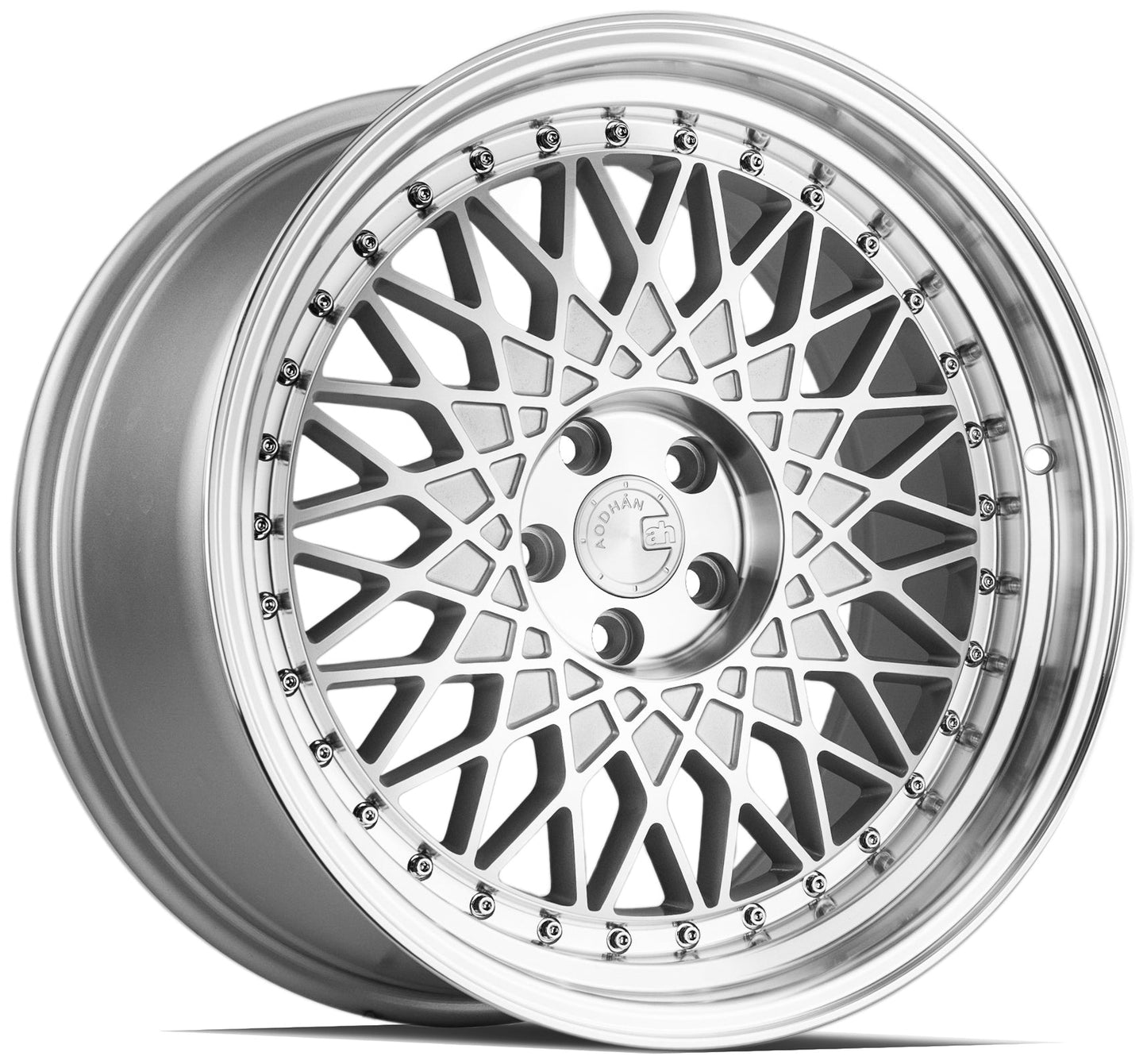 Aodhan AH05 Silver w/Machined Face - 15x8 +20 4x100/114.3 (Square Set of 4)
