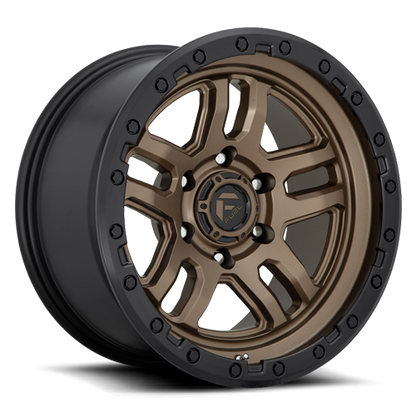 Fuel Off-Road AMMO D702 18x9 -12 6x139.7mm 106.1mm Matte Bronze Black Bead Ring