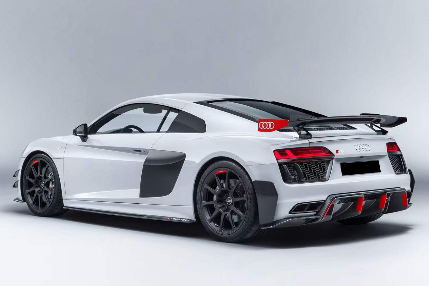 2016-2025 Audi R8 GEN2 Coupe ONLY GT Style DRY Carbon Fiber Trunk Wing with Base and Aluminum Legs - Carbonado