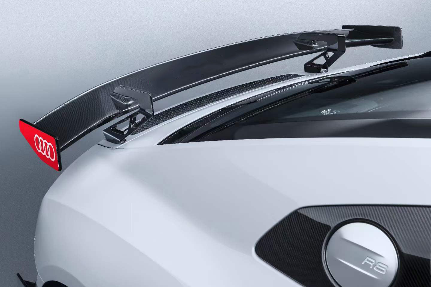 2016-2025 Audi R8 GEN2 Coupe ONLY GT Style DRY Carbon Fiber Trunk Wing with Base and Aluminum Legs - Carbonado
