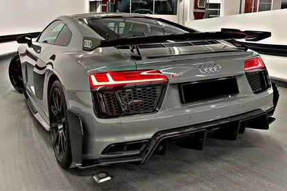 2016-2025 Audi R8 GEN2 Coupe ONLY GT Style DRY Carbon Fiber Trunk Wing with Base and Aluminum Legs - Carbonado