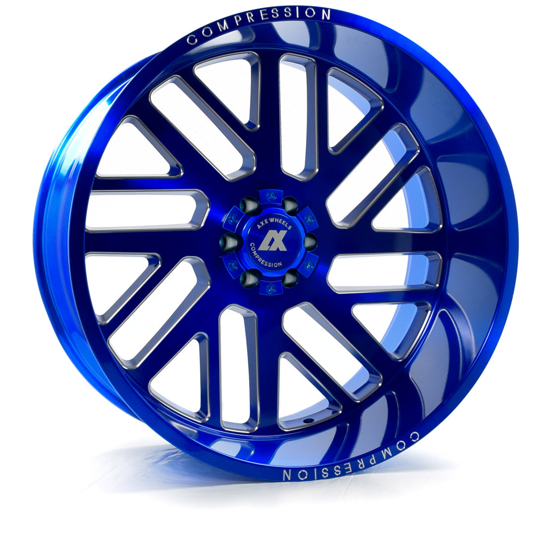 AXE WHEELS AX2.7 BLUE 22x12 ET-44 8x165 (Square Set of 4)