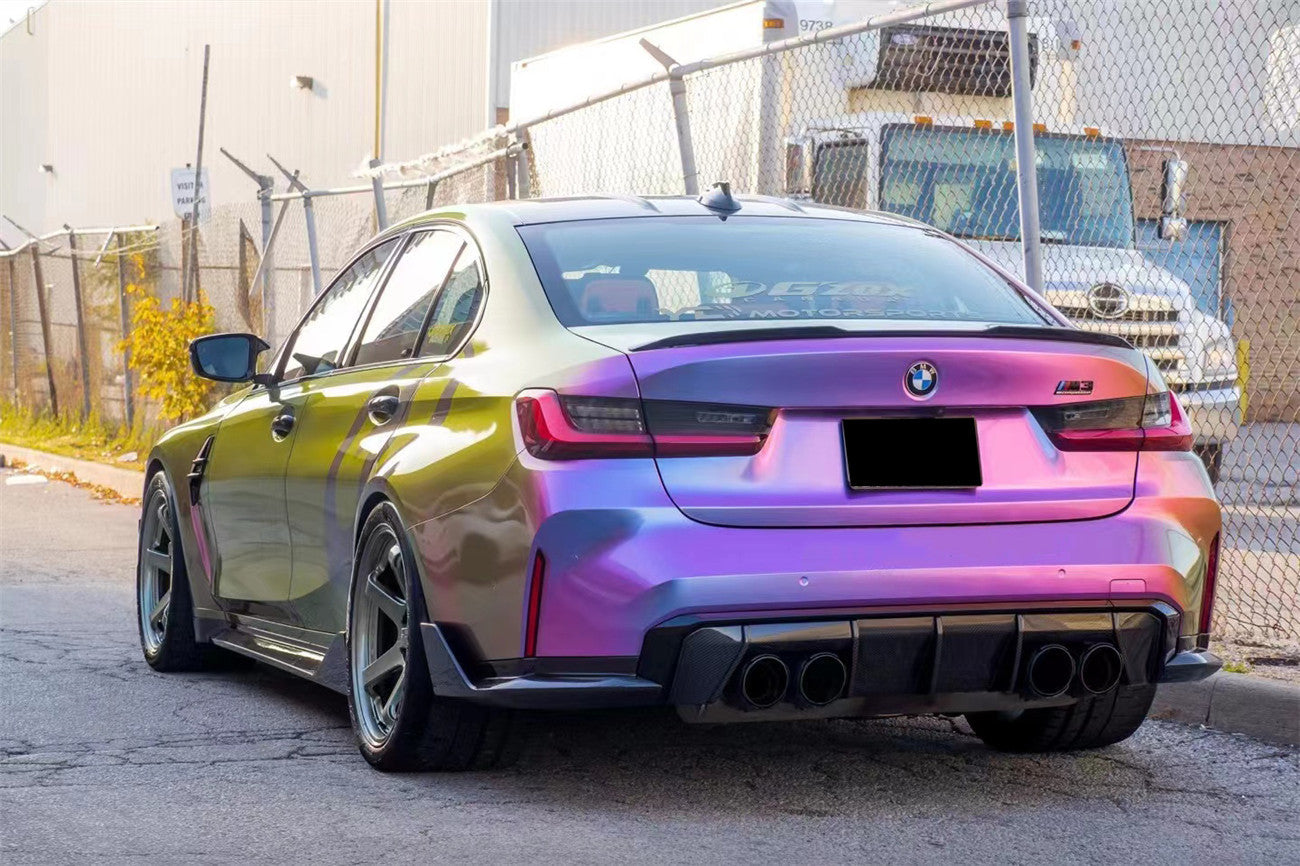 2021-UP BMW M3 G80 MP Style Carbon Fiber Quad Rear Lip with Caps - Carbonado
