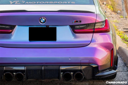 2021-UP BMW M3 G80 MP Style Carbon Fiber Quad Rear Lip with Caps - Carbonado