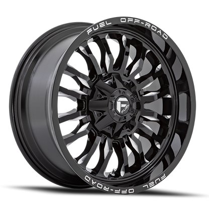 Fuel Off-Road Arc D795 20x9 +1 8x170mm 125.1mm Gloss Black Milled