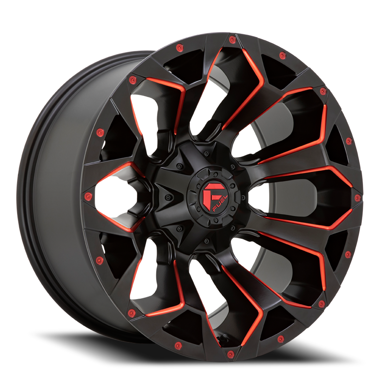 Fuel Off-Road Assault D787 17x8.5 +14 5x114.3/5x127mm 78.1mm Matte Black Milled-Red Tint