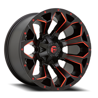 Fuel Off-Road Assault D787 17x9 -12 5x114.3/5x127mm 78.1mm Matte Black Milled-Red Tint