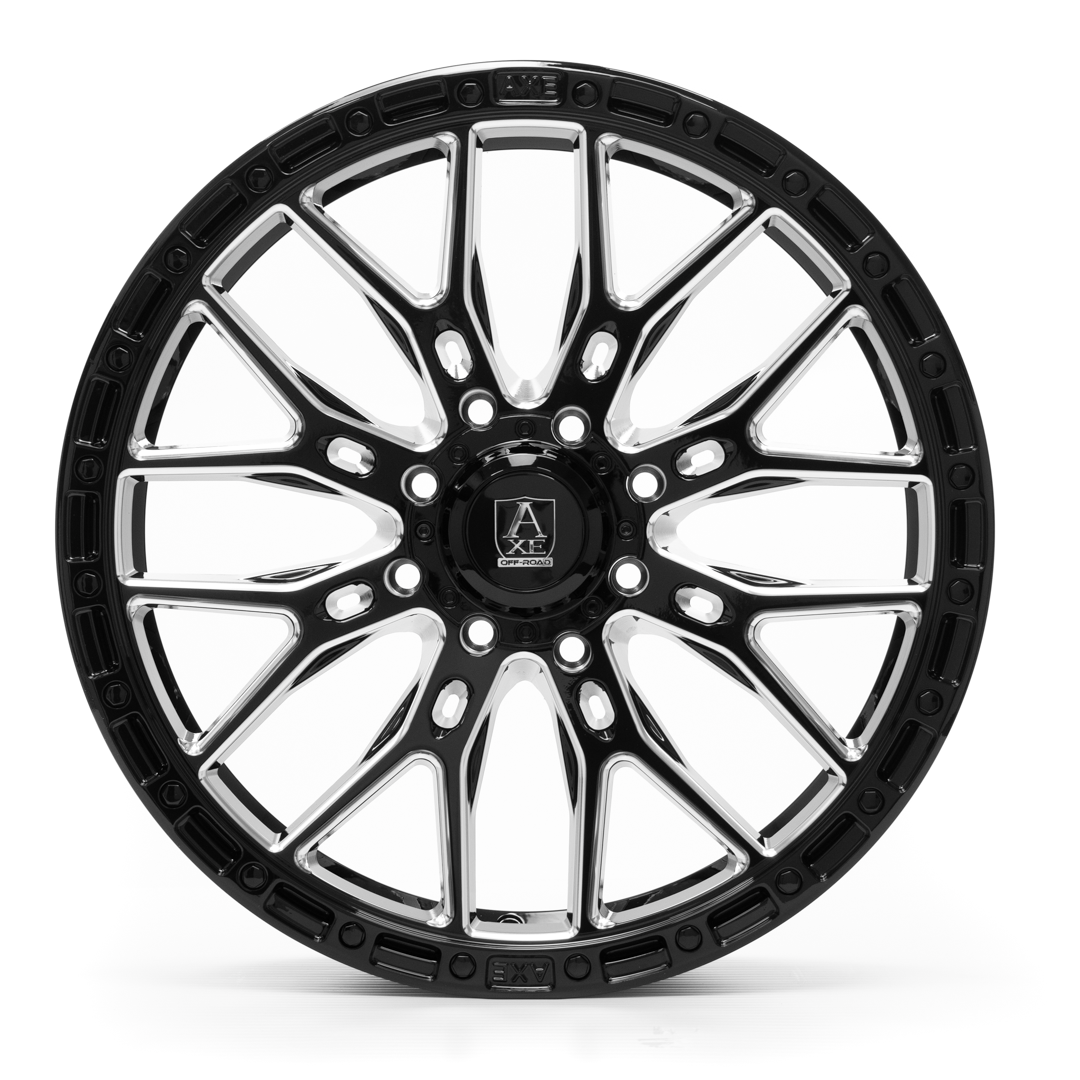 AXE WHEELS ATLAS UTV GLOSS BLACK MILLED 20x7 ET10 4x137 (Square Set of 4)