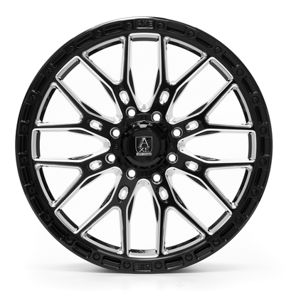 AXE WHEELS ATLAS UTV GLOSS BLACK MILLED 20x7 ET10 4x156 (Square Set of 4)