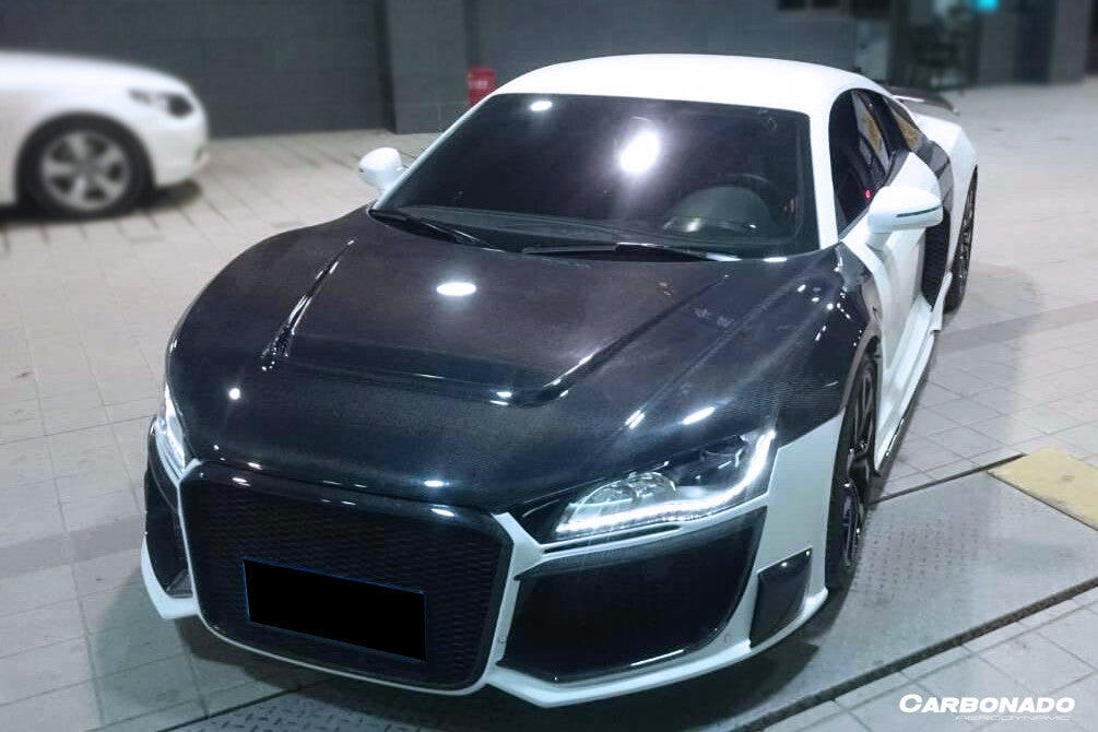 2006-2015 Audi R8 Coupe   Spyder P Style Carbon Fiber Hood