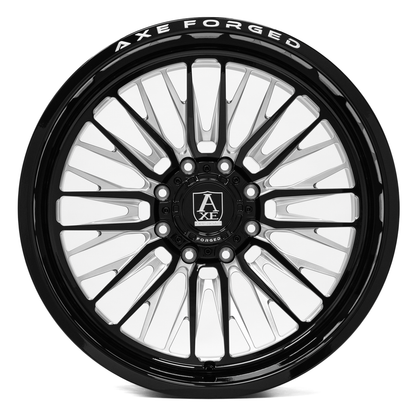 AXE WHEELS AF14 Lex Forged GLOSS BLACK MILLED 24x12 ET-44 8x180 (Square Set of 4)