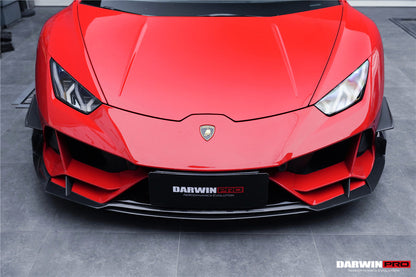 2019-2022 Lamborghini Huracan EVO 4WD ONLY BKSS Style Carbon Front Bumper Canards - DarwinPRO Aerodynamics