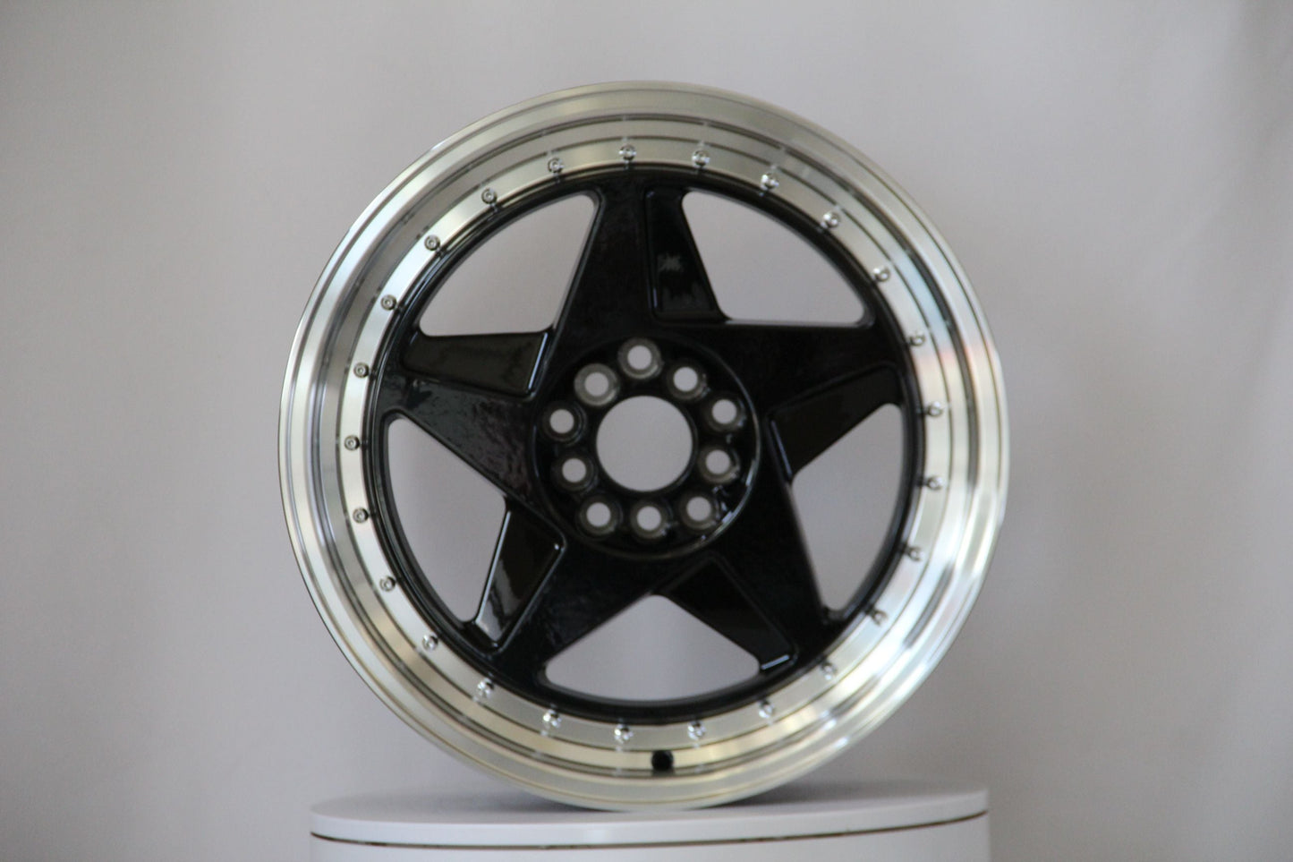 E115 Black Machined Lip 17x7.5 ET32 5.100.113 - Square Set (4 Wheels)
