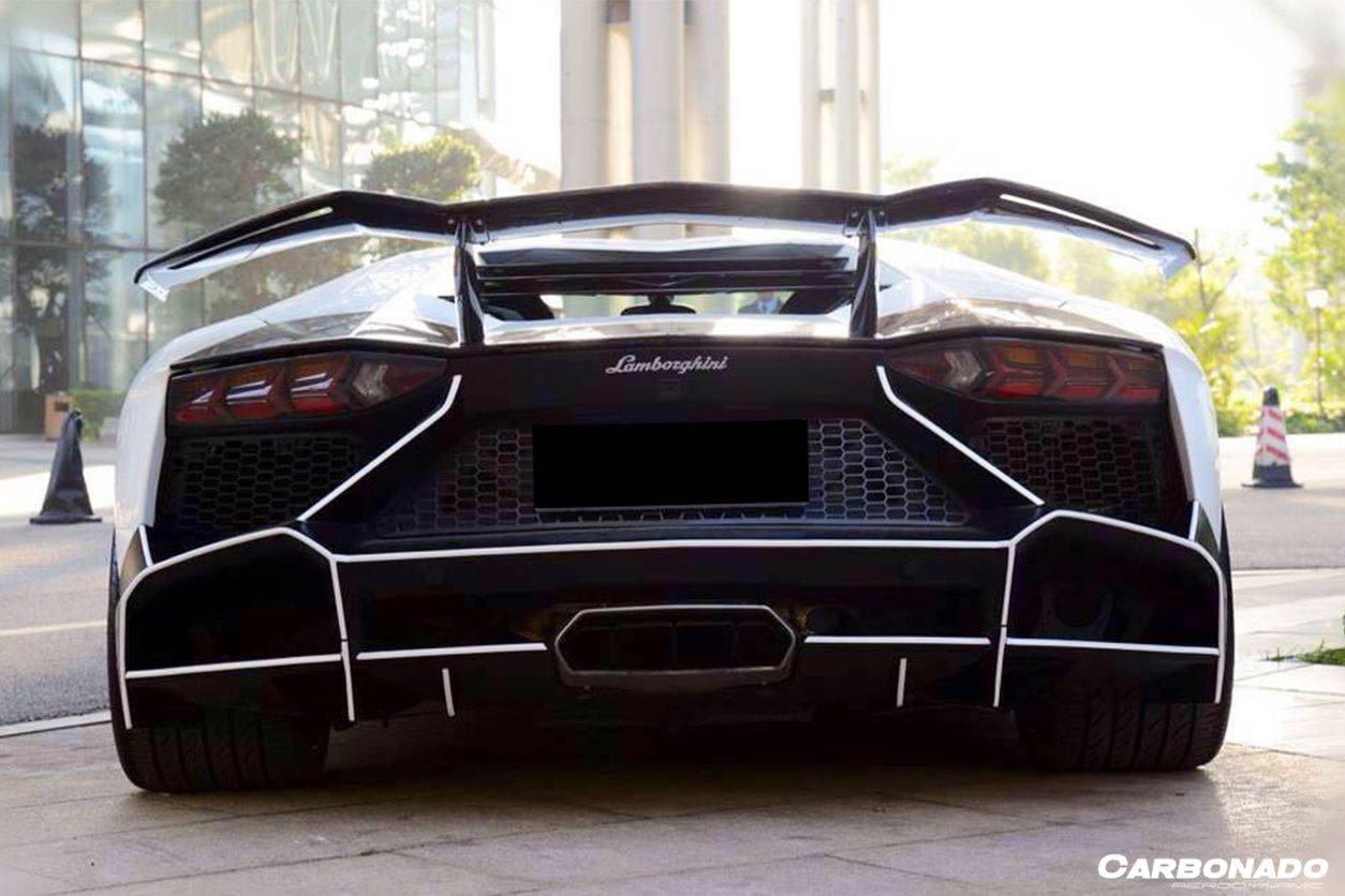 2011-2021 Lamborghini Aventador LP700 LP740 Coupe/Roadster DC Style Carbon Fiber Trunck Spolier - Carbonado Aero