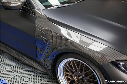 2021-UP BMW M3 G80/G81 M4 G82/G83 OD Style Dry Carbon Fiber Front Fender - Carbonado