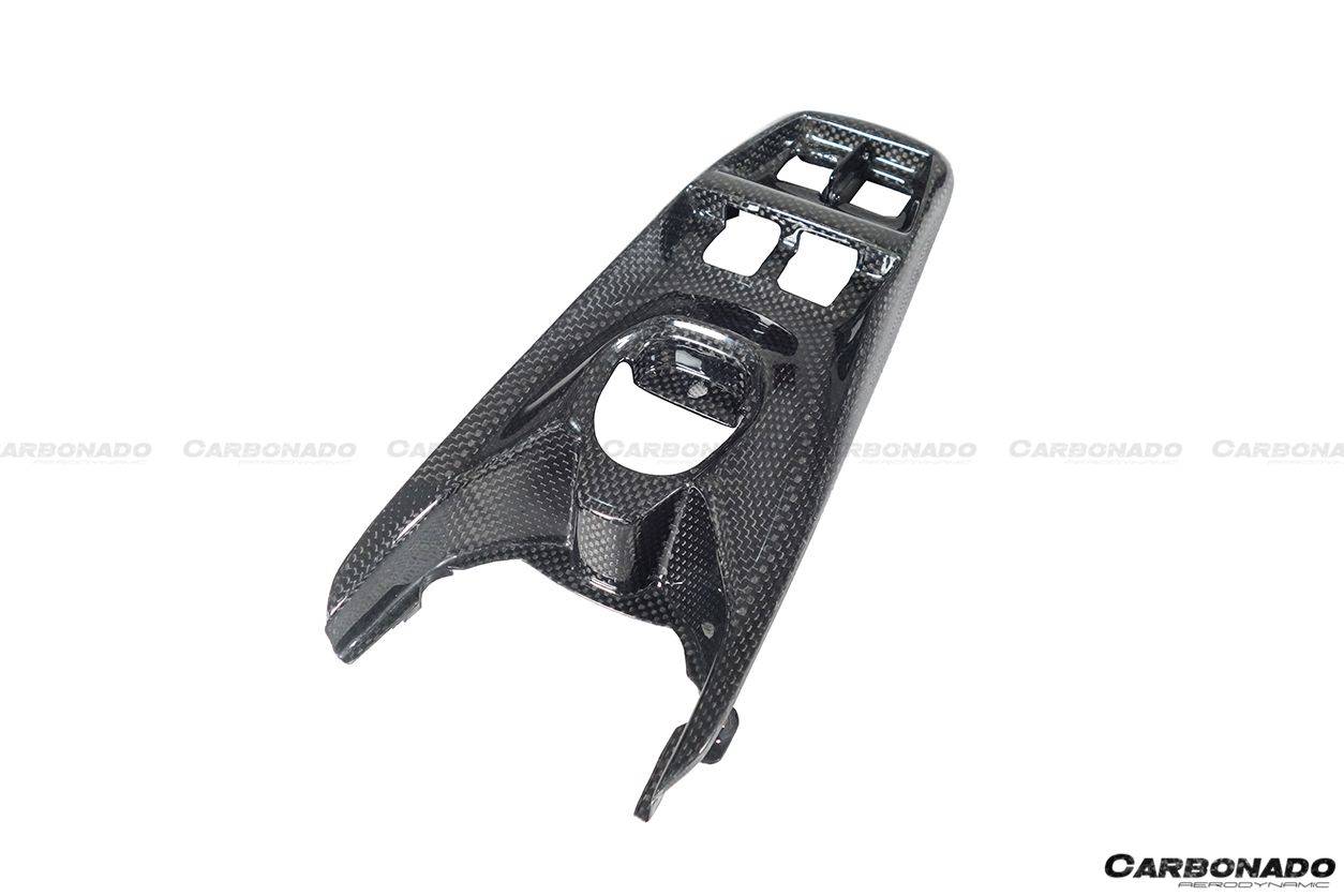 2015-2020 Ferrari 488 GTB/Spyder Dry Carbon Fiber Bridge Support &amp; Windows Switches Panel - Carbonado Aero