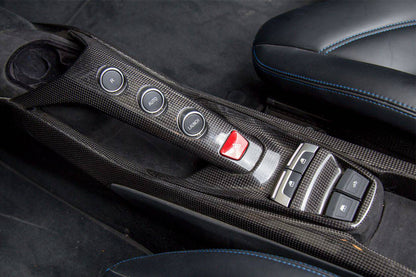 2015-2020 Ferrari 488 GTB & Spider Dry Carbon Fiber Bridge Support Windows Switches Panel - Carbonado