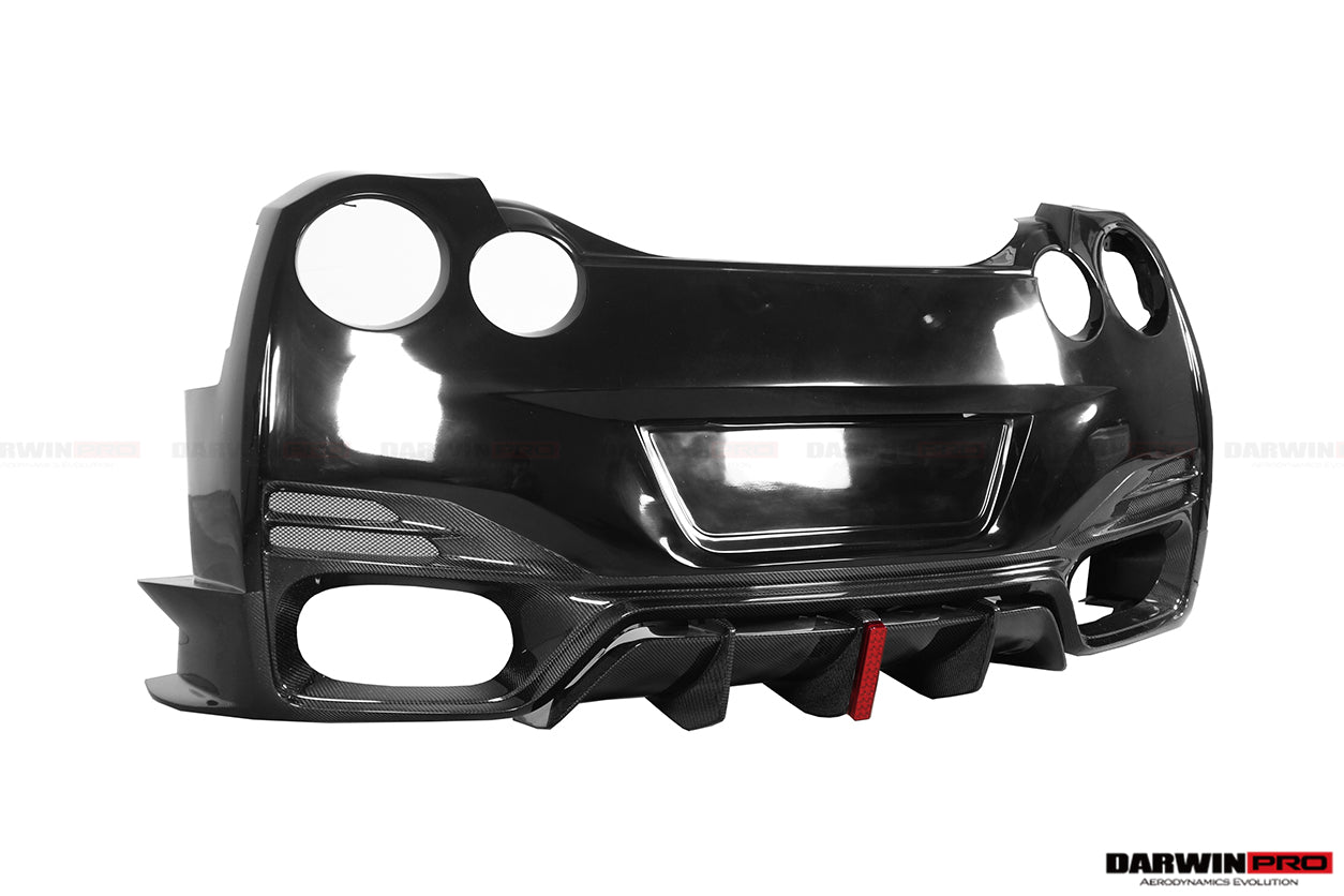 2008-2022 Nissan GTR R35 CBA/DBA/EBA BKSSII Style Rear Bumper w/ Diffuser - DarwinPRO Aerodynamics