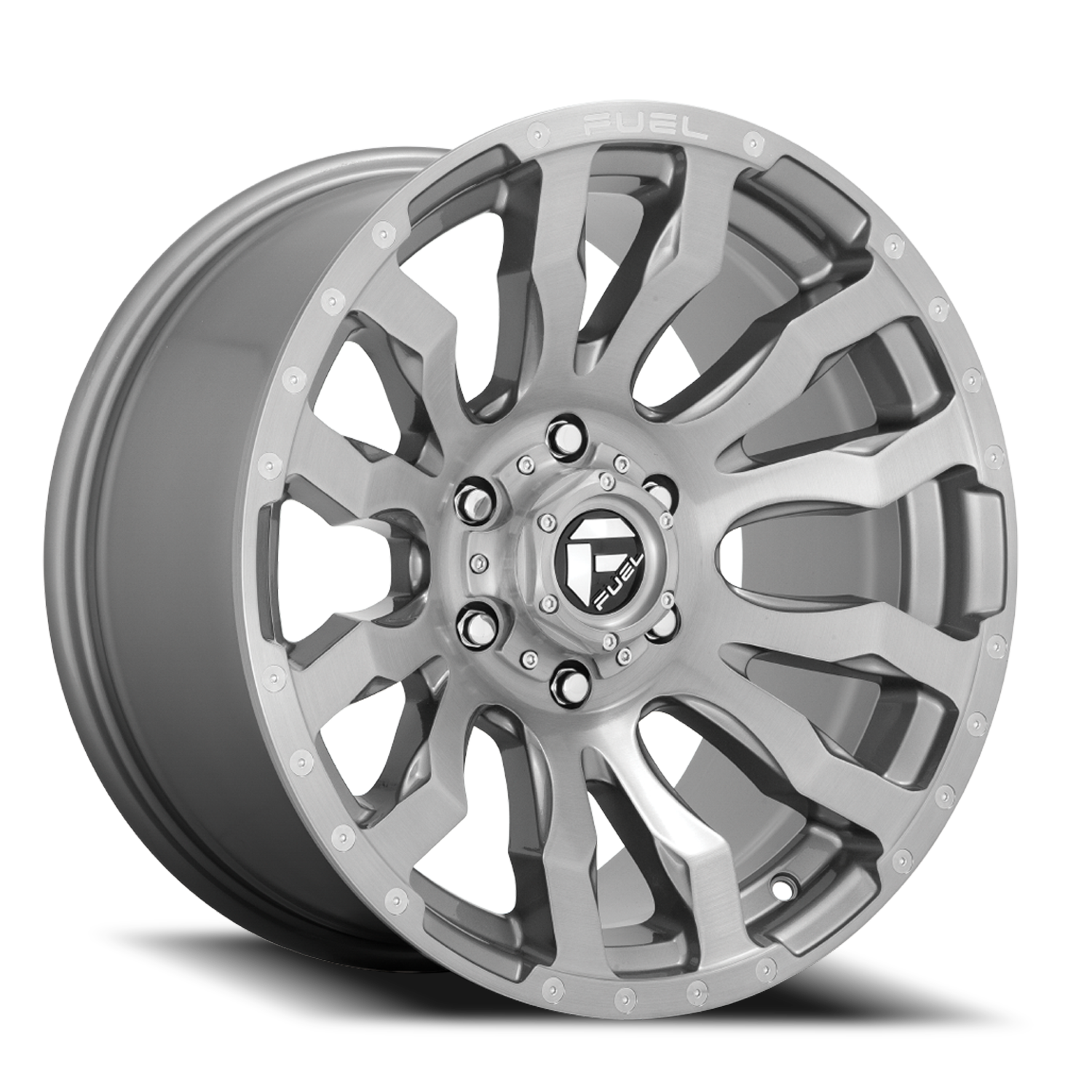 Fuel Off-Road Blitz D693 20x8.25 -246 8x165.1mm 117mm Brushed Gunmetal Tinted Clear