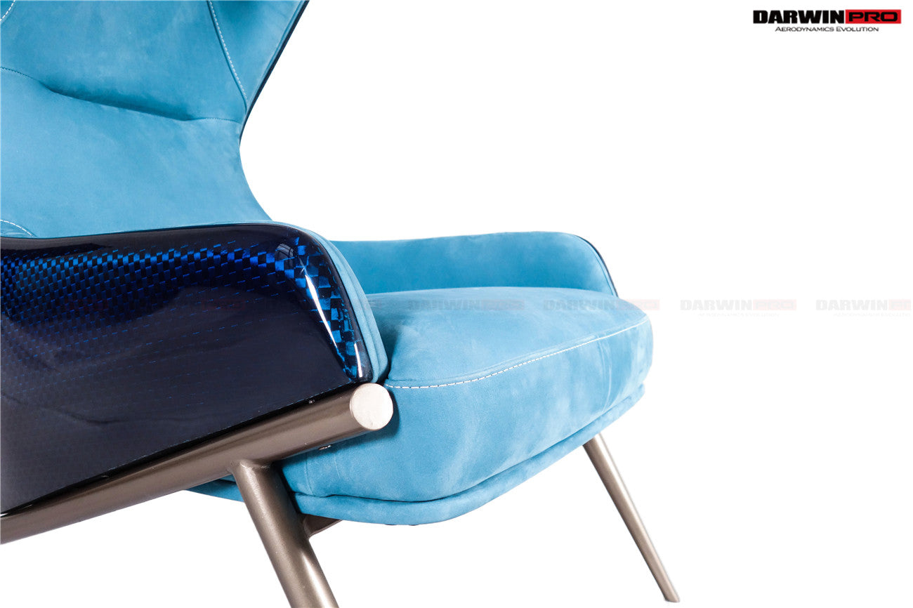DARWINPRO CARBON FIBER LUNAR BLUE SUEDE LOUNGE CHAIR - DarwinPRO Aerodynamics