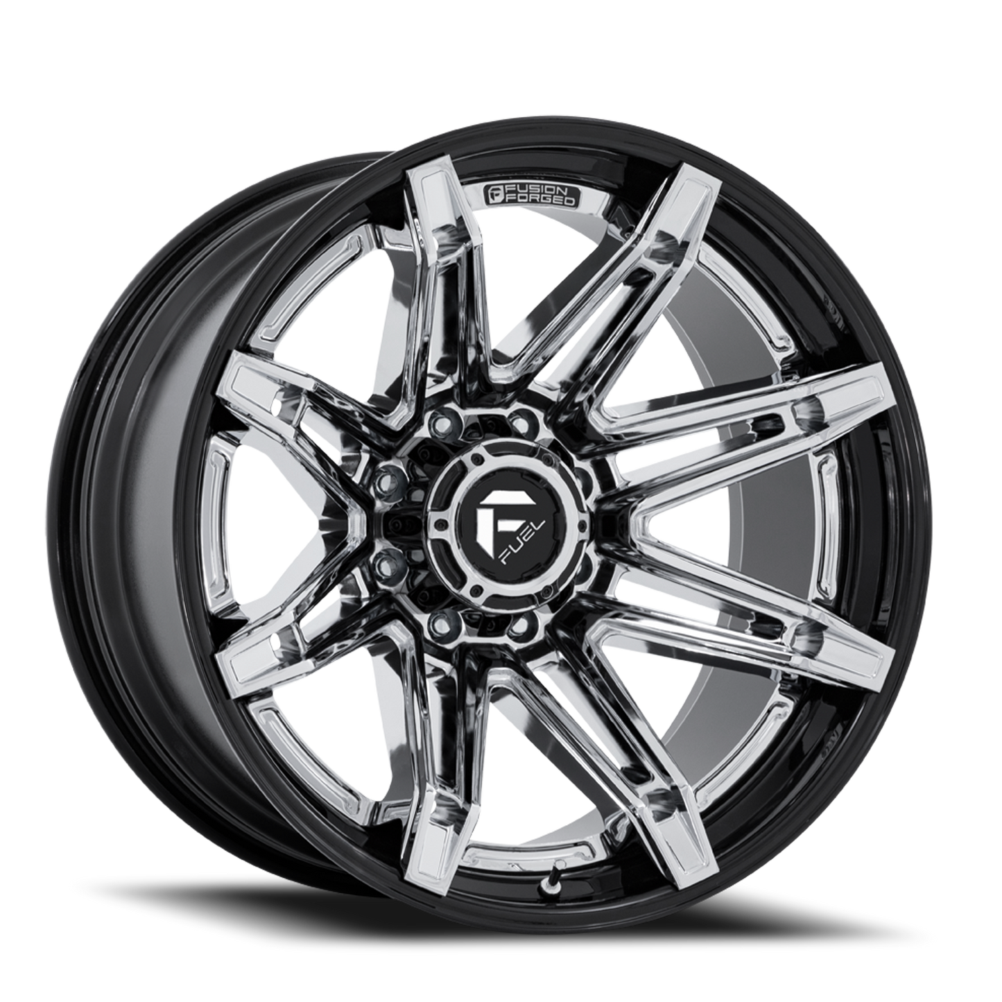 Fuel Off-Road Brawl FC401PB 24x12 -44 6x135mm 87.1mm Chrome Gloss Black Lip