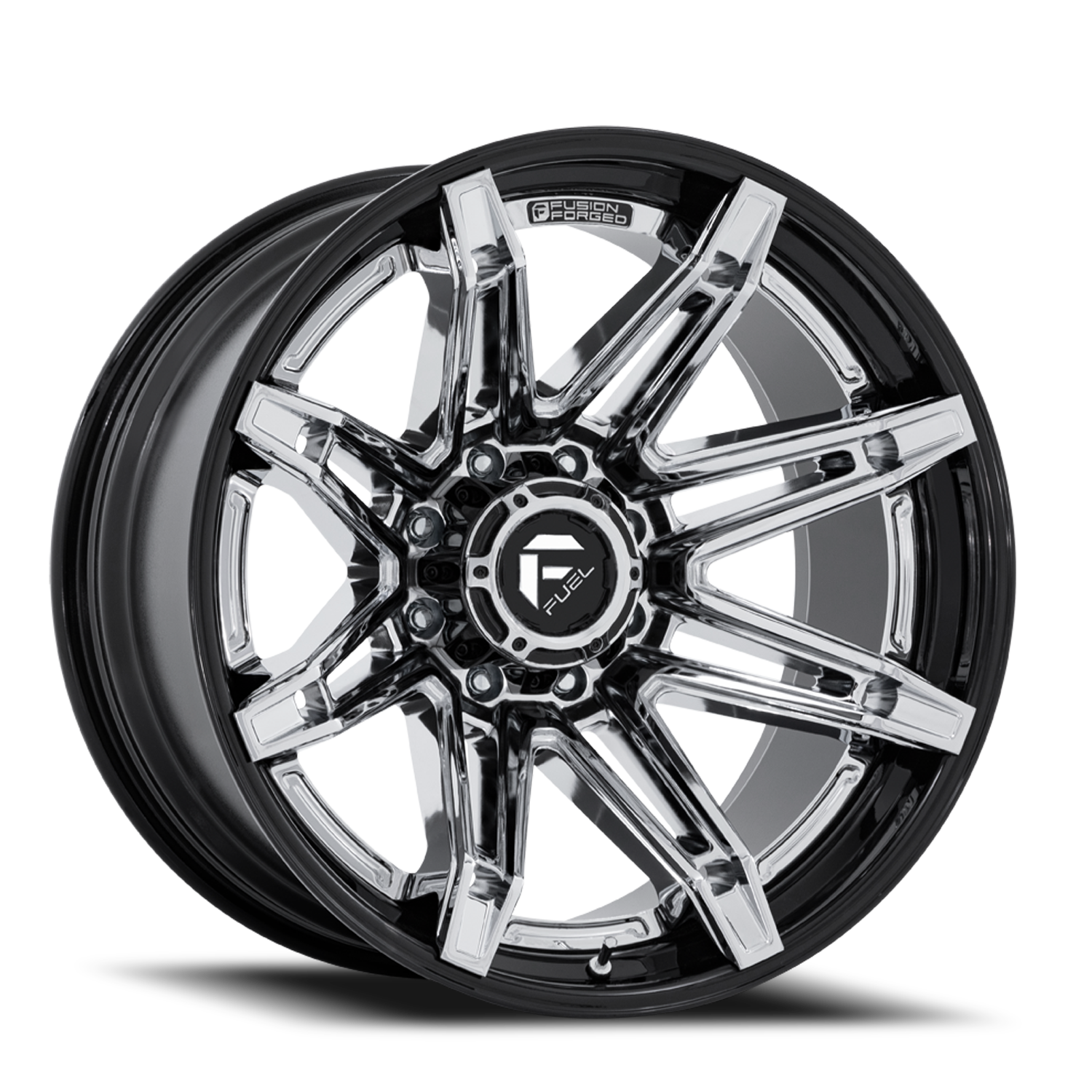 Fuel Off-Road Brawl FC401PB 22x12 -44 8x165.1mm 125.1mm Chrome Gloss Black Lip