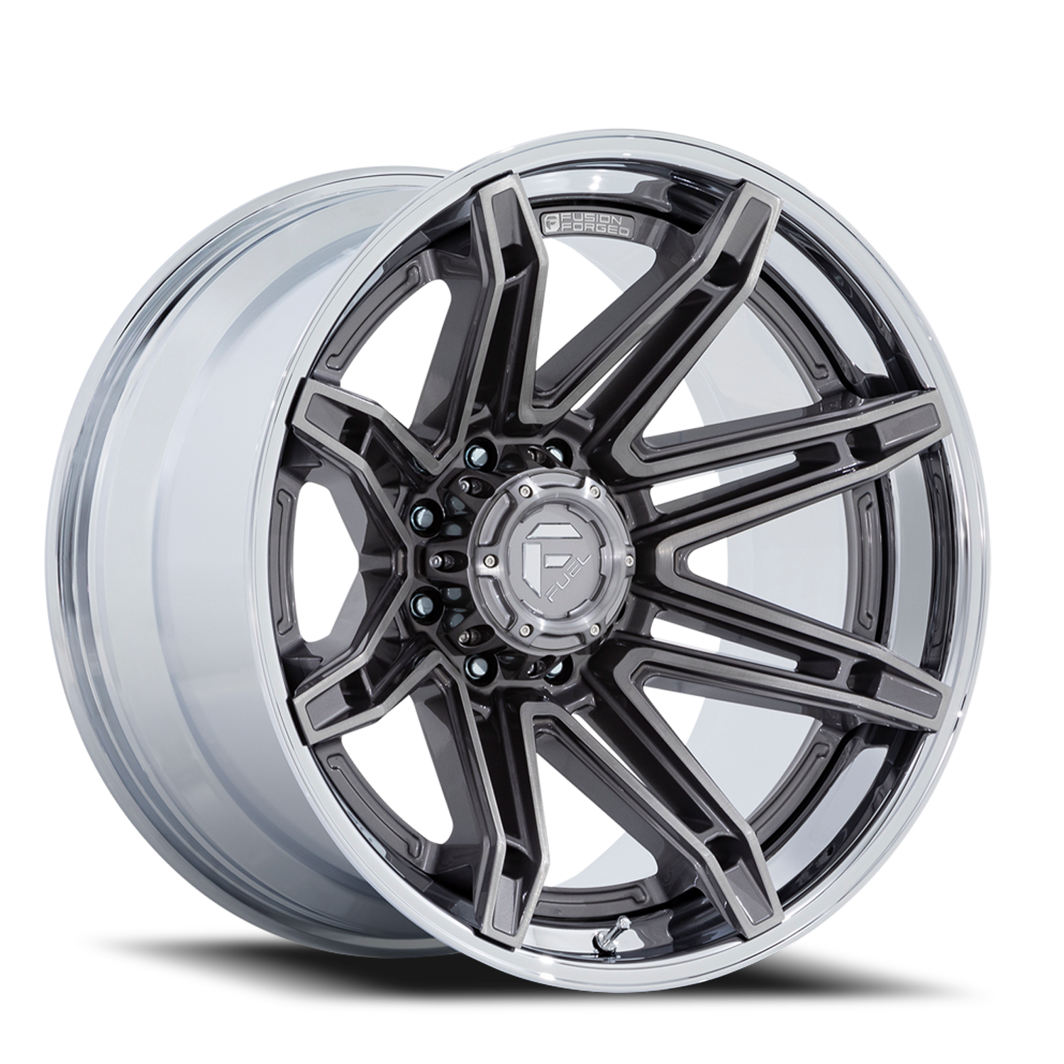 Fuel Off-Road Brawl FC401AP 24x12 -44 8x165.1mm 125.1mm Platinum Chrome Lip