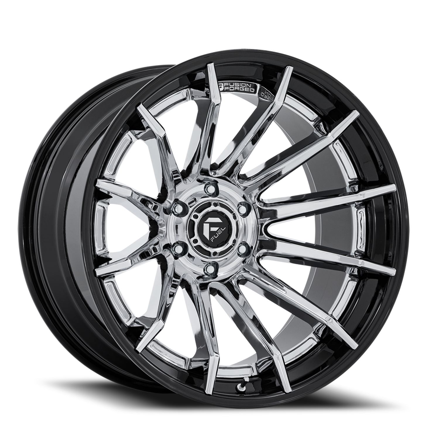 Fuel Off-Road Burn FC403PB 22x10 -18 6x139.7mm 106.1mm Chrome Gloss Black Lip