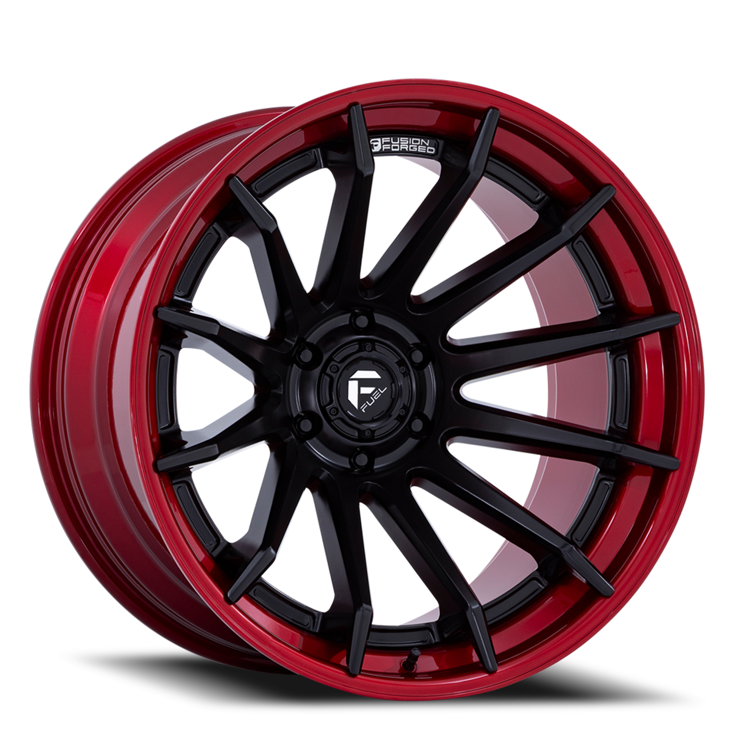 Fuel Off-Road Burn FC403MQ 22x12 -44 5x127mm 71.5mm Matte Black Candy Red Lip