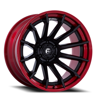 Fuel Off-Road Burn FC403MQ 24x12 -44 6x139.7mm 106.1mm Matte Black Candy Red Lip