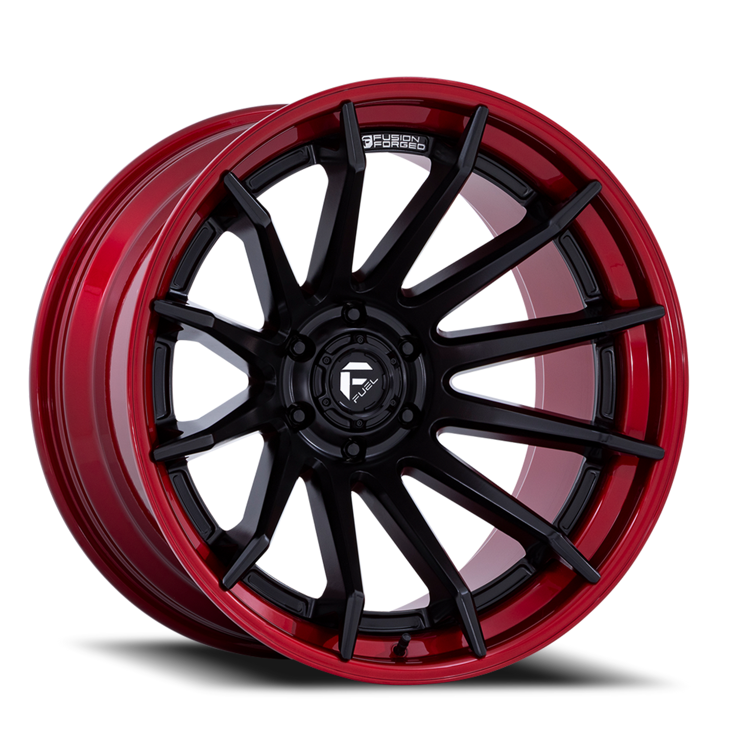 Fuel Off-Road Burn FC403MQ 22x10 -18 6x139.7mm 106.1mm Matte Black Candy Red Lip