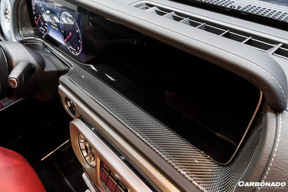 2019-2022 Mercedes Benz W464 G550/G63AMG G-Class Dry Carbon Fiber Screen Surround Panel Replacement - Carbonado Aero