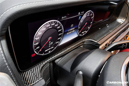 2019-2022 Mercedes Benz W464 G550/G63AMG G-Class Dry Carbon Fiber Screen Surround Panel Replacement - Carbonado Aero