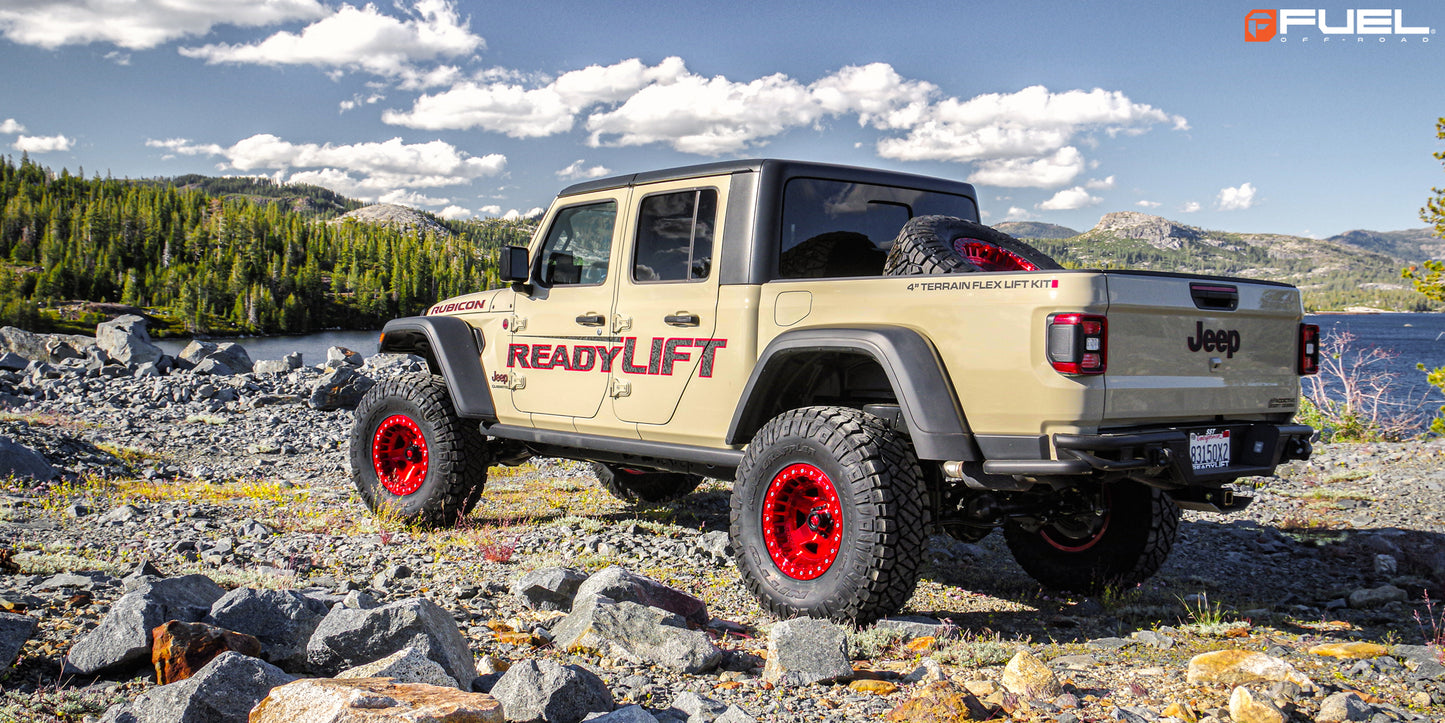 17" Fuel D117 Warp Beadlock Candy Red 5x127 ( Set of 4 )